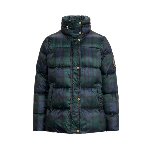 Plaid Velvet Puffer Coat for Women Ralph Lauren® UK