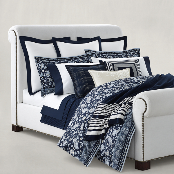 Shop Ralph Lauren Delphine Paisley Duvet Cover In Navy