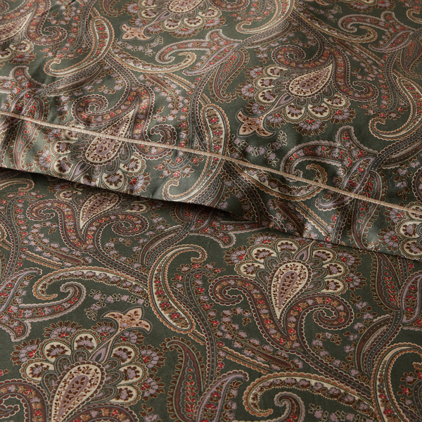 Shop Ralph Lauren Heritage Paisley Duvet Cover In Soft Sage Multi