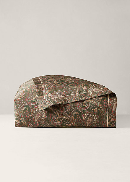 Ralph Lauren Heritage Paisley Duvet Cover In Soft Sage Multi