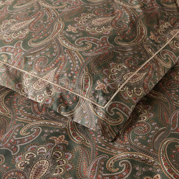 Shop Ralph Lauren Heritage Paisley Comforter In Soft Sage Multi