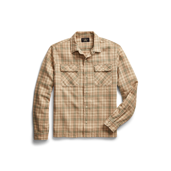 Chemise safari en sergé écossais