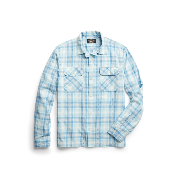 Chemise safari en sergé écossais