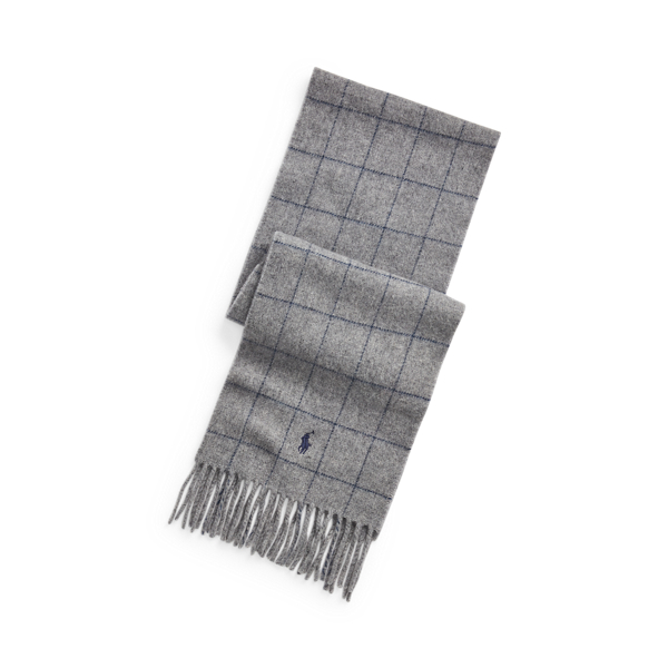 Windowpane Plaid Wool-Blend Scarf