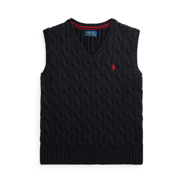 Polo Ralph Lauren Cable-knit Cotton Sweater Vest In Rl Navy