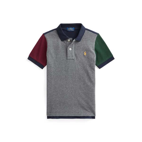 Polo en color-block en coton piqué