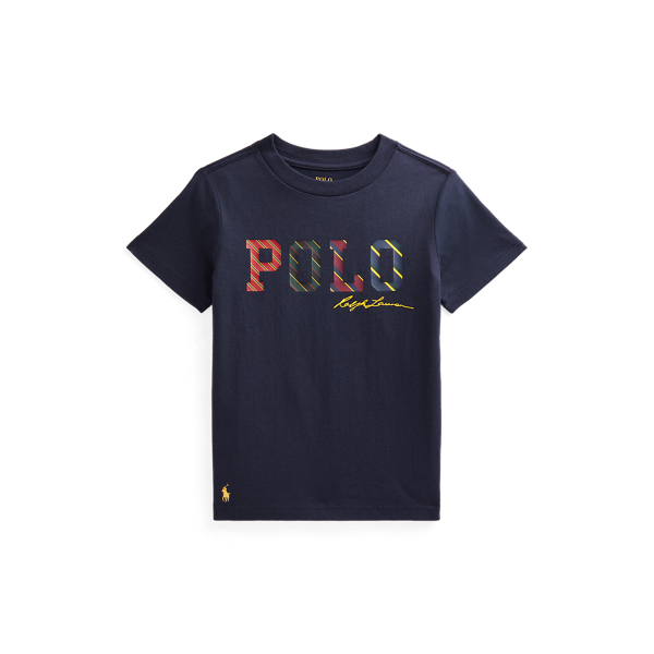 T-shirt à logo rayé en jersey de coton