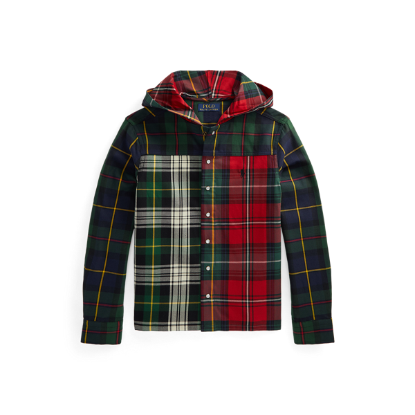 Chemise écossaise fantaisie à capuche