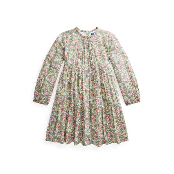 POLO RALPH LAUREN FLORAL TIERED CRINKLE DRESS,0044622207