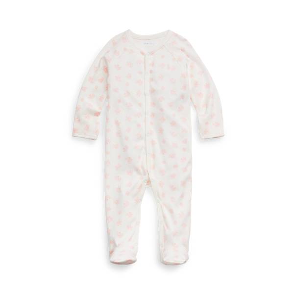 Grenouillère en coton à motif ourson