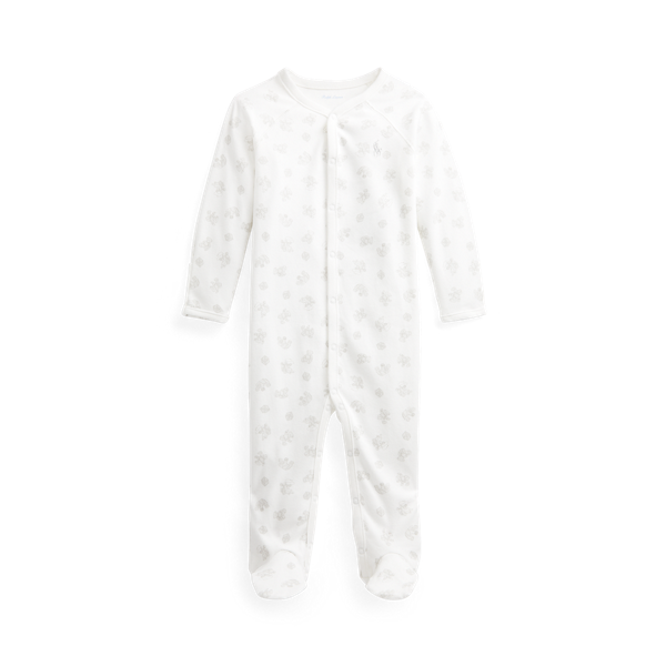 Grenouillère en coton à motif ourson
