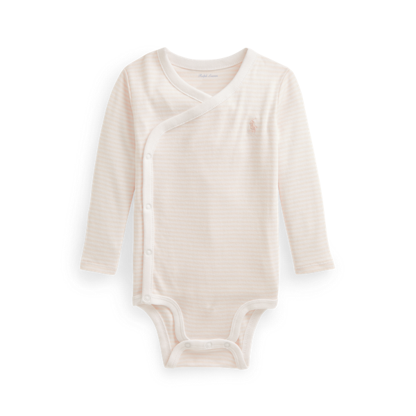 Body bébé rayé à col en V en coton