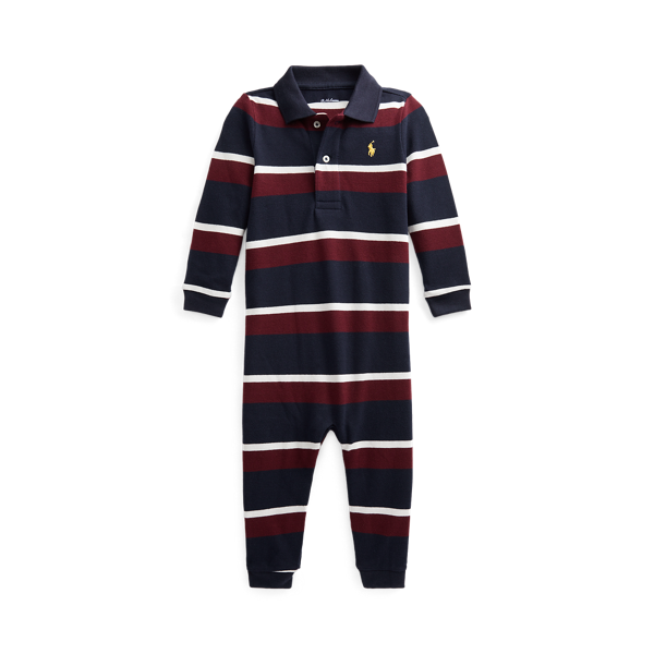 Combinaison Polo en coton piqué rayé