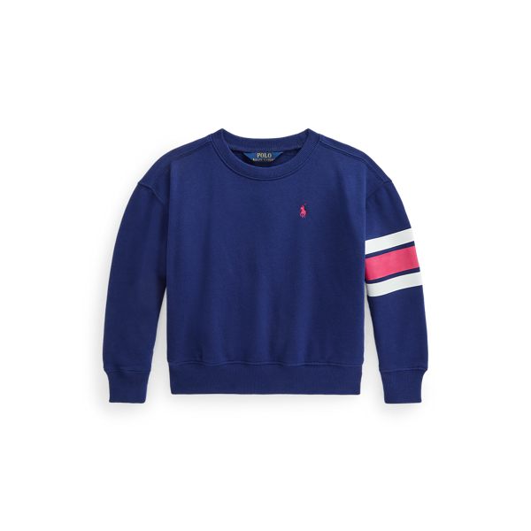 Sweat rayé à logo en molleton