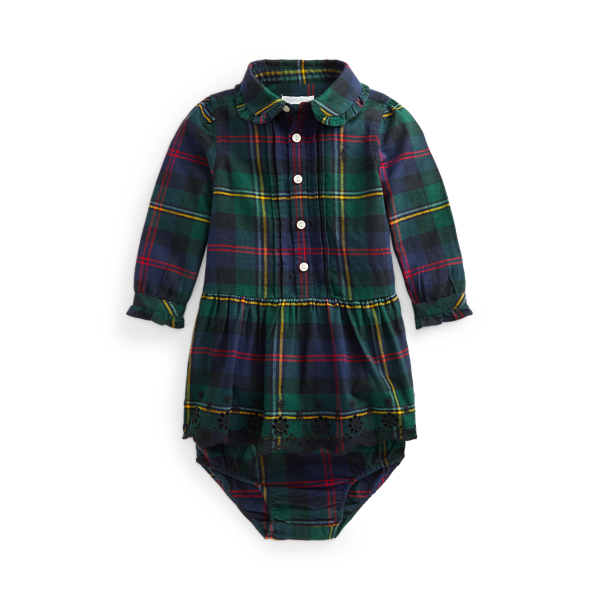 Robe écossaise en coton et bloomer