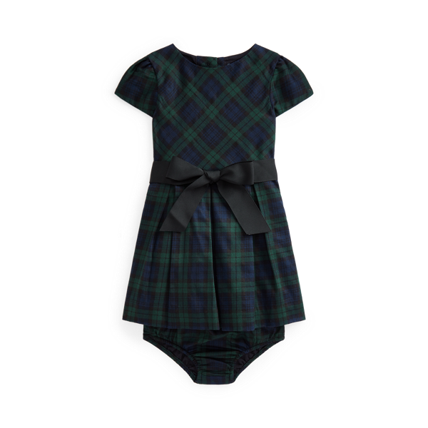 Robe et bloomer écossais satinette coton