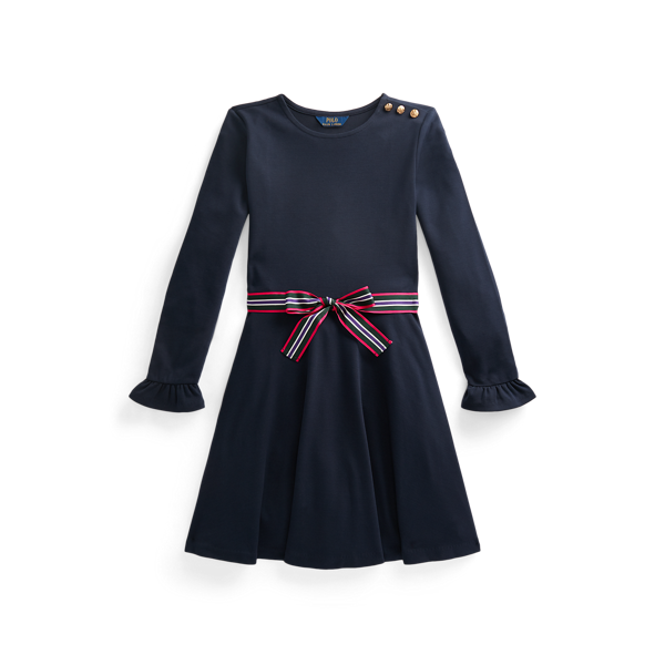 Robe en jersey ponte à volants