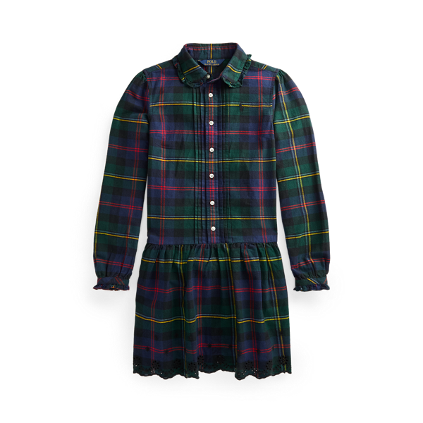 Robe-chemise écossaise en coton