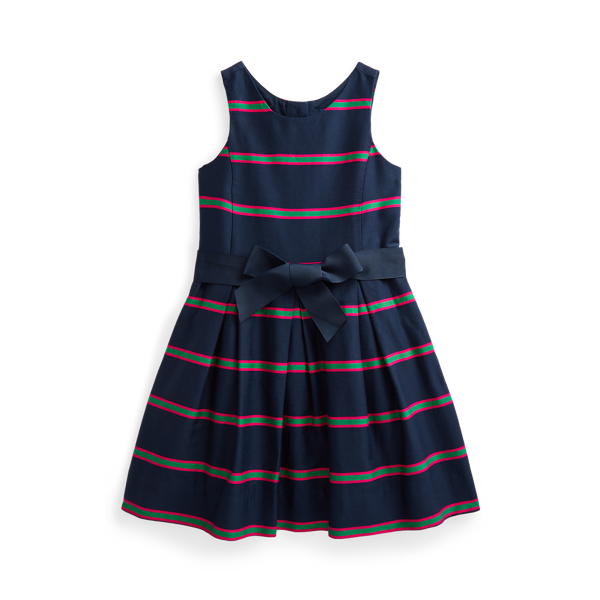 Robe rayée en satinette de coton