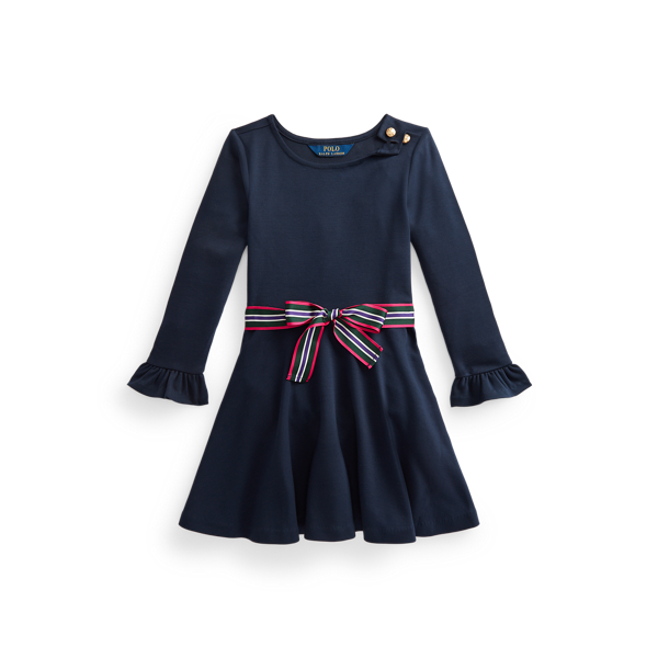 Robe en jersey ponte à volants