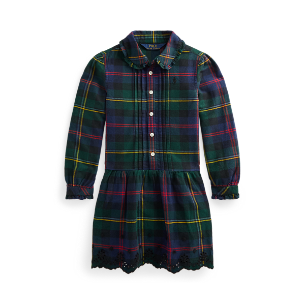 Robe-chemise écossaise en coton