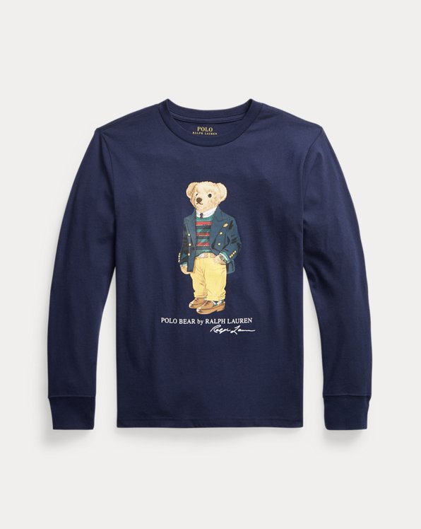 Katoenen Polo Bear T-shirt lange mouwen