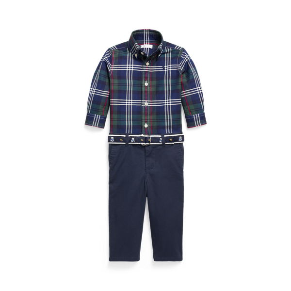 Chemise Oxford, ceinture et pantalon