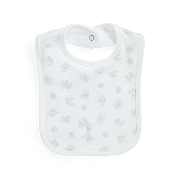Bavoir interlock de coton Polo Bear