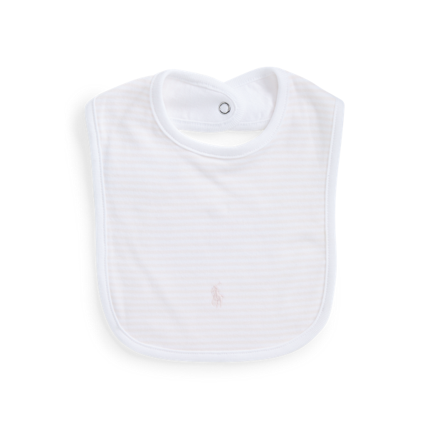 Bavoir en interlock de coton rayé