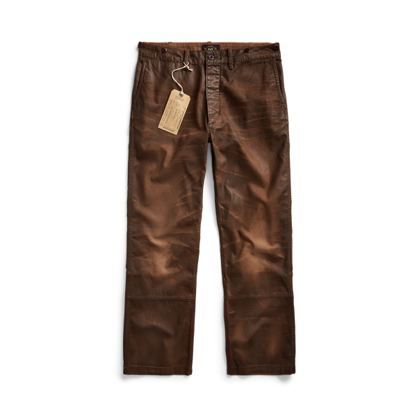 Pantalon en sergé enduit