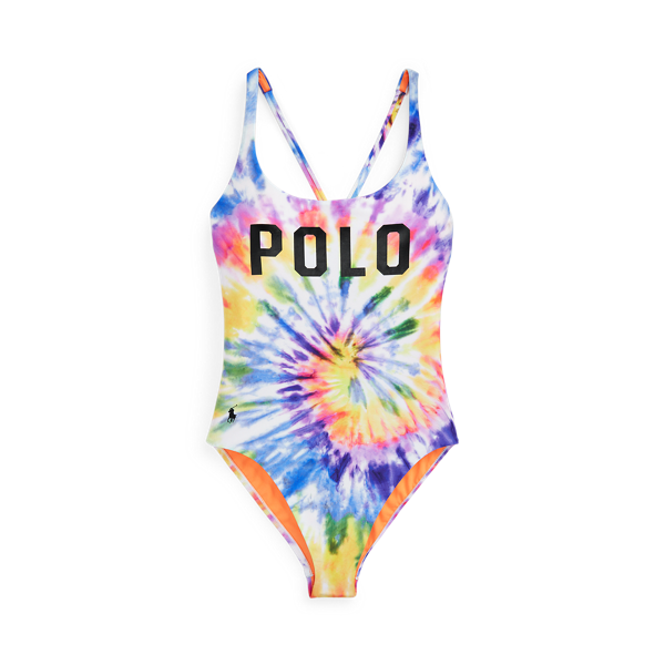 Maillot une pièce à dos nageur tie-dye