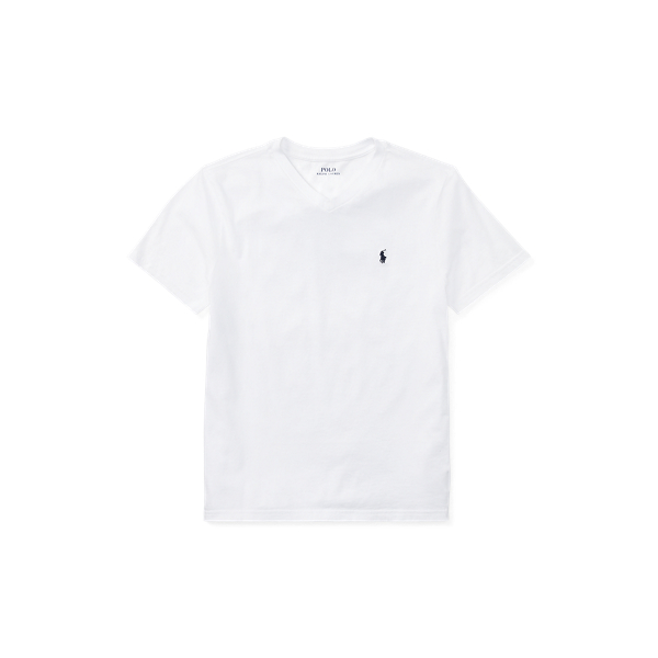 Polo Ralph Lauren Cotton Jersey V-neck Tee In Andover Heather