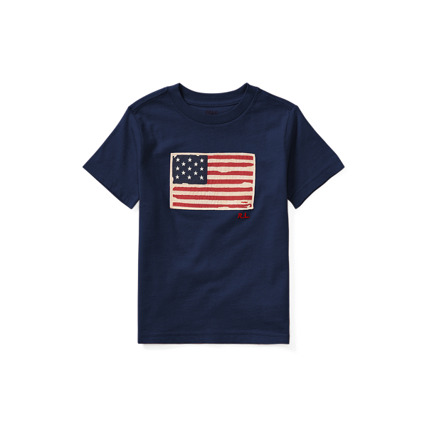Polo Ralph Lauren Flag Cotton Jersey Tee In Andover Heather