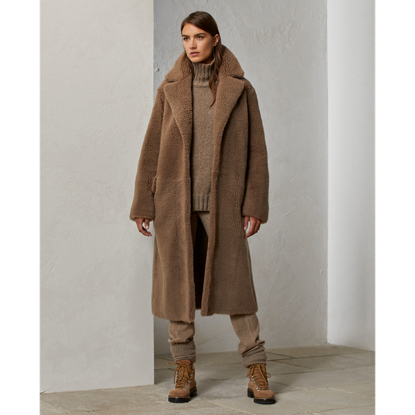 Polo Ralph Lauren Wilmer Reversible Shearling Coat In Morel