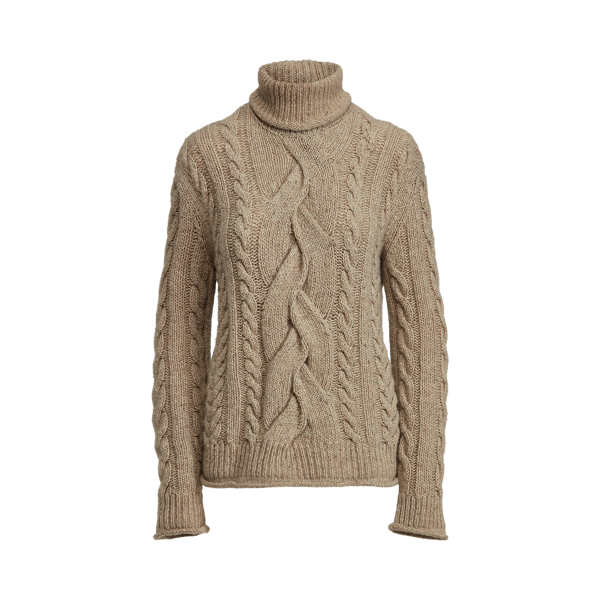 Pull torsadé à col entonnoir