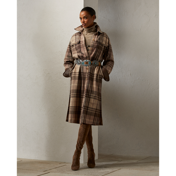 Ralph Lauren Collection Skylar Plaid Wool-Cashmere Day Dress 1