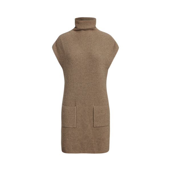 Robe-tunique en cachemire côtelé