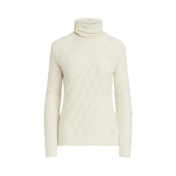 Pull col entonnoir cachemire pointelle