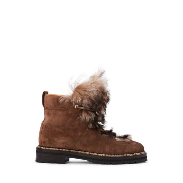 Bota de pelo e camurça de vitela Doralie