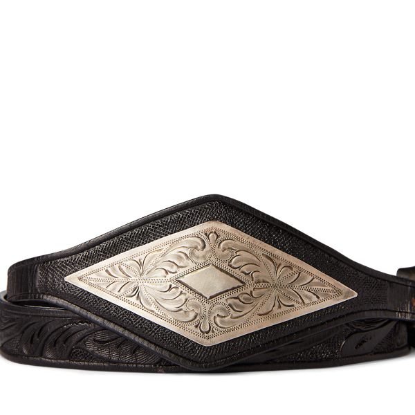 EngravedPlaque HandTooled Leather Belt for Women Ralph Lauren® UK