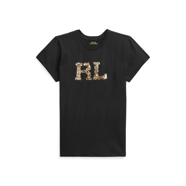 T-shirt en jersey avec logo à sequins