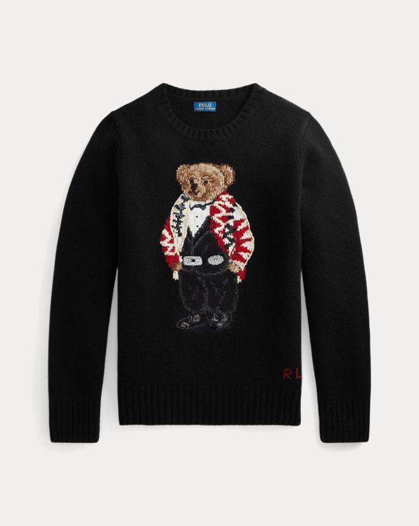 Beaded Polo Bear Wool-Cashmere Jumper