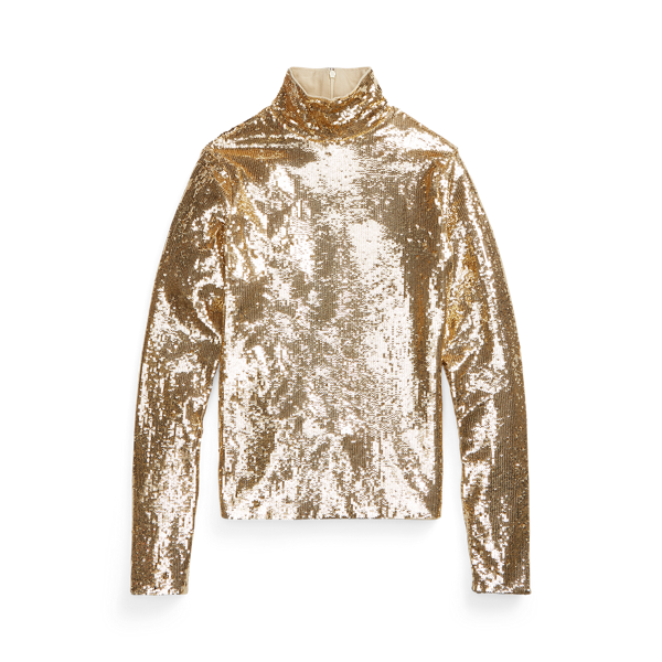 Col roulé en jersey à sequins