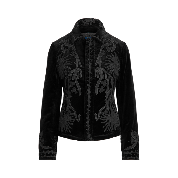 Blazer en velours à soutache