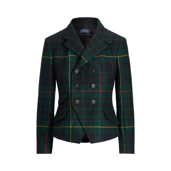 Blazer croisé en tweed écossais