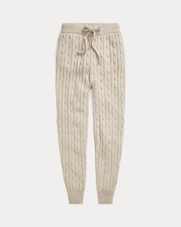Cable Wool-Cashmere Jogger