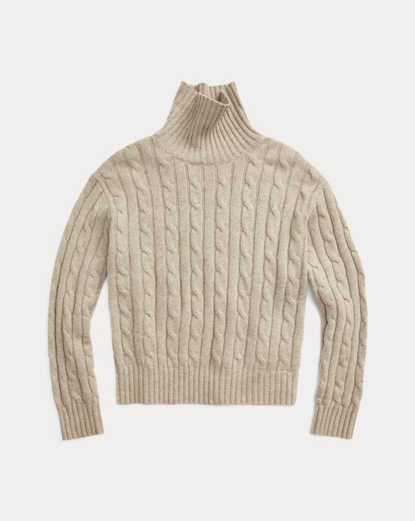 Cable-Knit Roll Neck Jumper