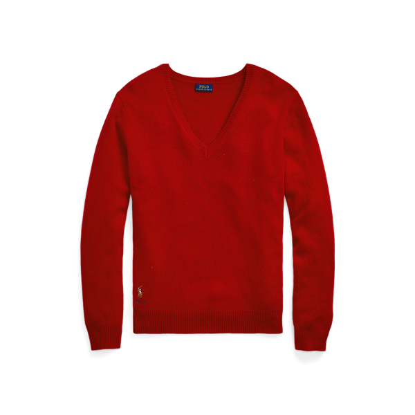 Pull col en V en laine mélangée