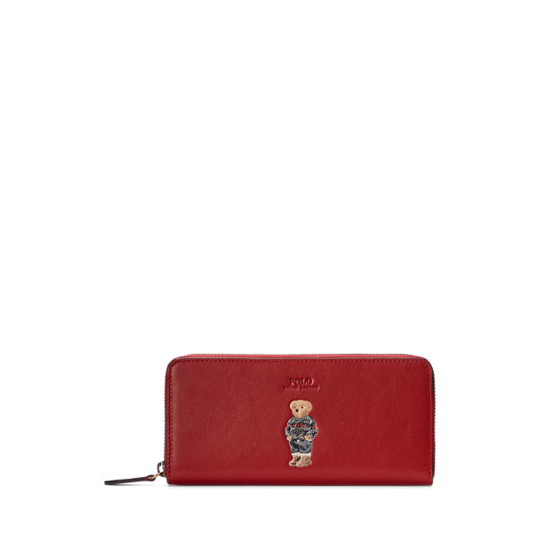 Holiday Polo Bear Zip-Around Wallet