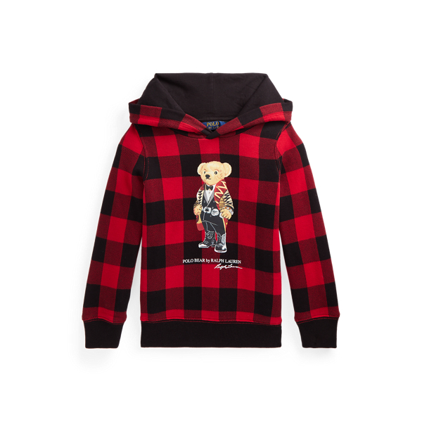 polo bear pile fleece hoodie